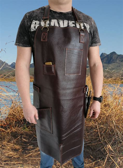 Купить мужской брутальный кожаный фартук "Охотник" из натуральной кожи ...