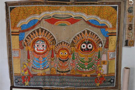 pattachitra artwork depicting lord jagannath subhadra  balabhadra