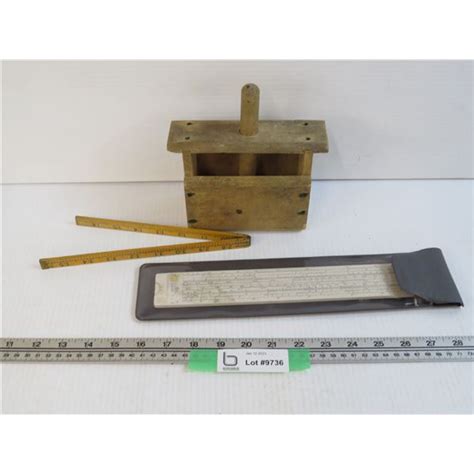 Vintage Butter Press Slide Ruler Part Of Broken Folding Yardstick