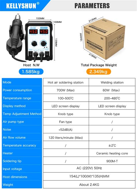 Smd Bga Rework Desoldering Solder Station Kellyshun Soldering Iron Hot Air Heat Gun For