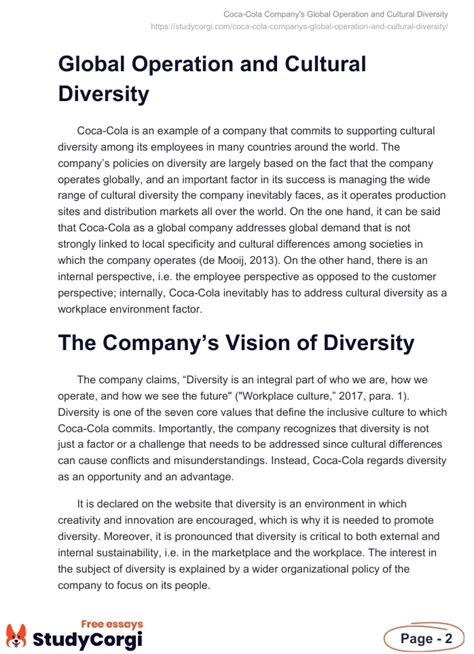 Coca Cola Companys Global Operation And Cultural Diversity Free