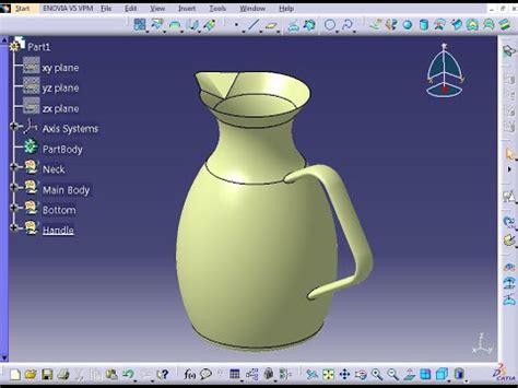 Water Jug Design Wireframe And Surface Design Catia V Tutorial