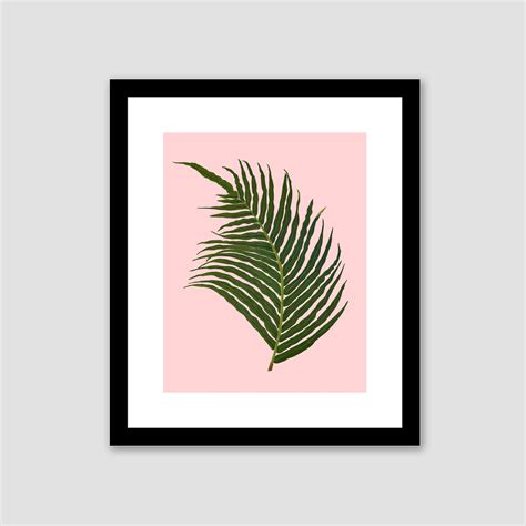 Palm tree leaf framed art tropical art wall art palm tree | Etsy