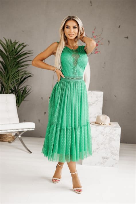 Sukienka Tiulowa Nolly Nude Zielona Sukienki Sprawd Teraz Joyful