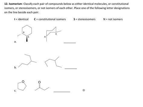 Solved Isomerism Classify Each Pair Of Compounds Below As Chegg