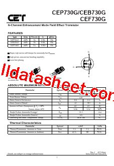 CEP730G Datasheet(PDF) - CET-MOS Technology Corp.