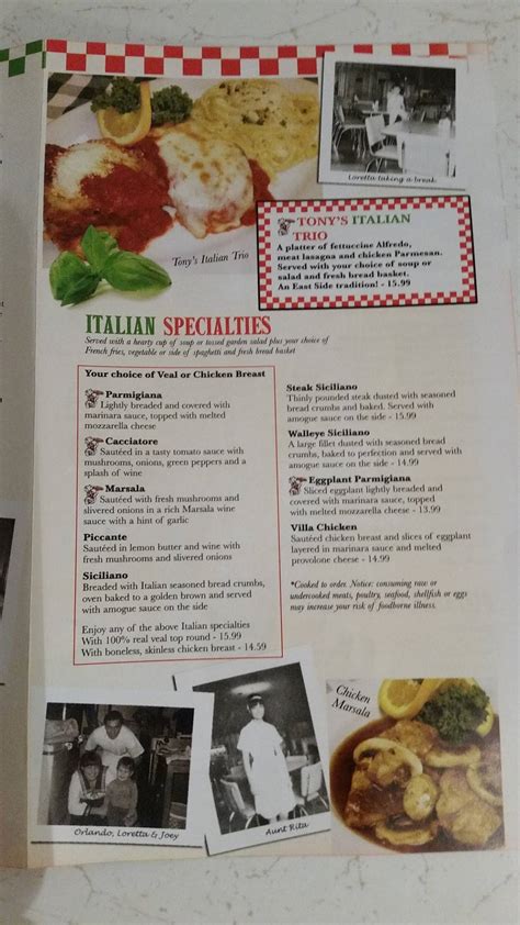 Menu at Villa Restaurant and Pizzeria, Eastpointe