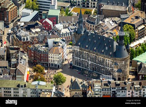 Aerial View Aachener Town Hall Overlooking The Central Aachen Aachen