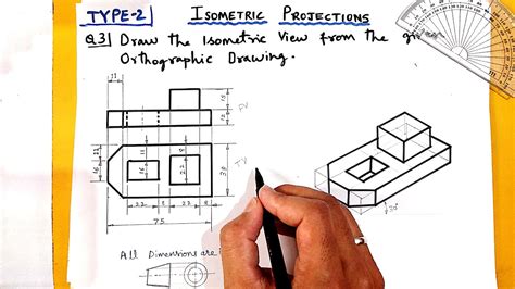 Isometric Projection Conversion Of Orthographic Drawing Into Isometric