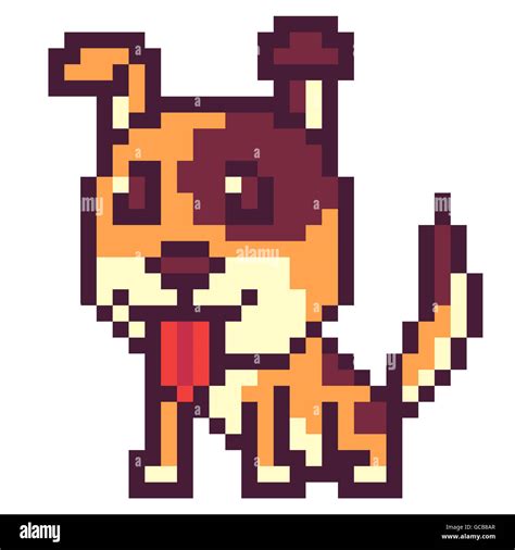 Illustration Pixel Art Design Dog Stock Photo Alamy