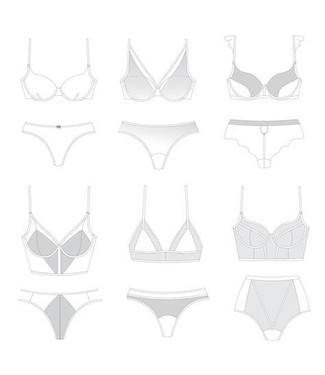 Conjunto de lingeries lingerie ilustração roupa interior de ilustração vetorial lingerie