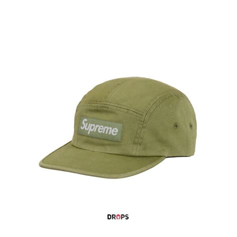 Supreme Washed Chino Twill Camp Cap Ss Olive Drops Ba