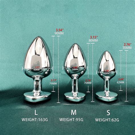 Heart Butt Plug Sizes S M L Jeweled Stainless Steel Anal Plugs Woman Anal Training Toy