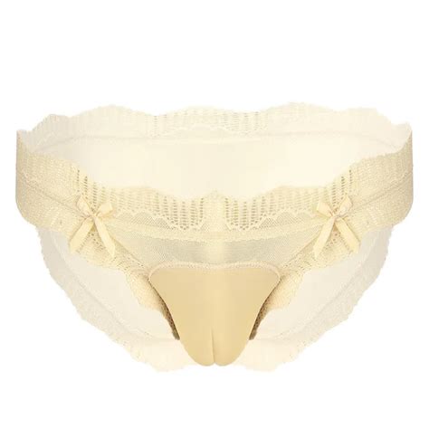 Mens Sissy Panties Transgender Crossdresser Thong Transvestite Underwear Vagina Camel Toe