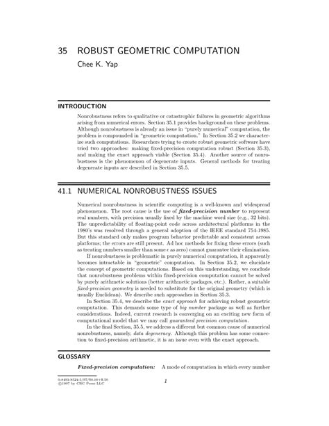 PDF Robust Geometric Computation