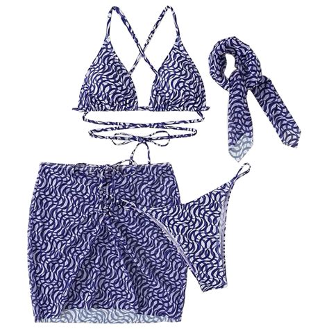 Gyujnb Women S Piece Triangle Bikini Set Drawstring Lacing Three