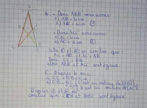 ABC est un triangle isocèle en A tel que AB AC 4 cm et BC 2 cm