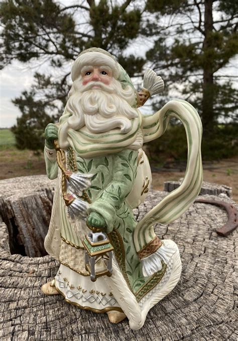 Vintage Fitz And Floyd Santa Pitcher Tall Gregorian Santa Pitcher