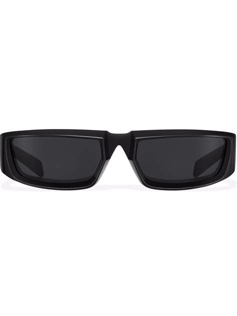 Prada Black Runway Sunglasses In Slate Gray Lenses Modesens