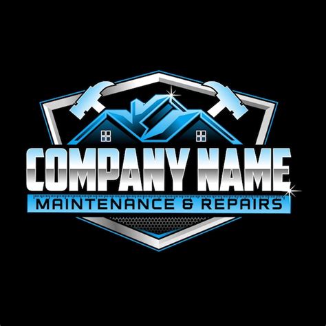 Premium Vector Property Maintenance Logo Design On Black Background