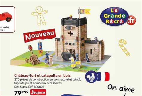 Promo Ch Teau Fort Et Catapulte En Bois Jeujura Chez La Grande R Cr