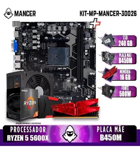 Kit Upgrade Gamer Ryzen 5 5600x B450m 16gb Ddr4 Ssd Fonte Desconto