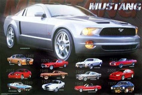 Ford Mustang Evolution Collage Poster Car History Rare Hot New 16x20 Etsy