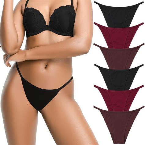 LEVAO Cotton Underwear For Women String Bikini Panties Sexy Cheeky Panties Pack Plus Size