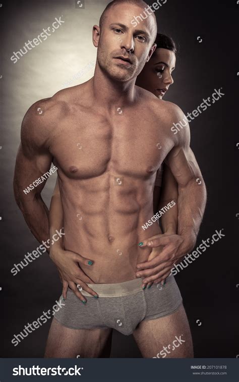 Sexy Muscular Naked Man Female Hands Stock Photo Shutterstock