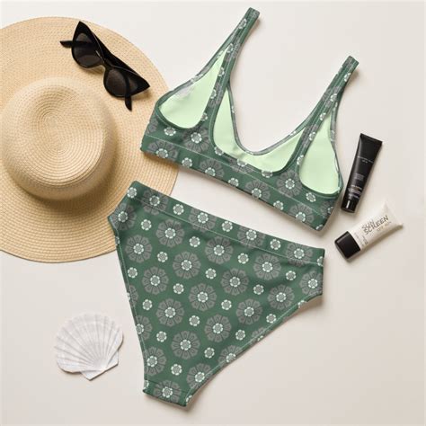 Ensemble De Bikini Bikini Taille Haute Maillot De Bain Etsy France