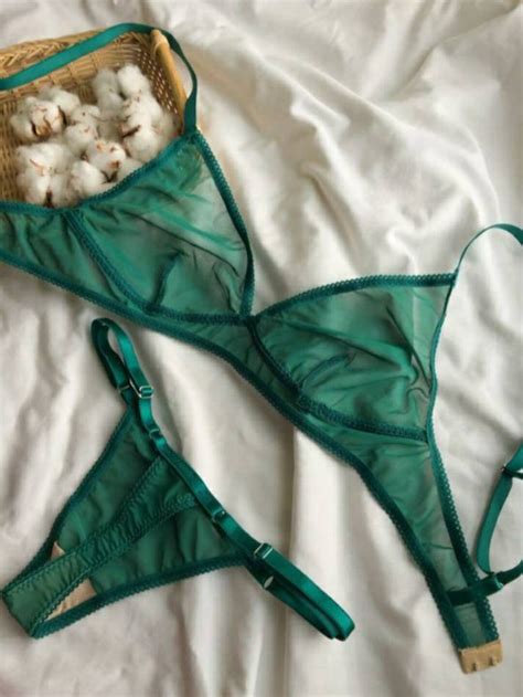 Green Lace Lingerie Set Green Lace Lingerie Sexy Lingerie Etsy