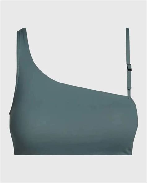 Γυναικείο Μαγιό Bikini Top Calvin Klein One Shoulder Green Favela gr