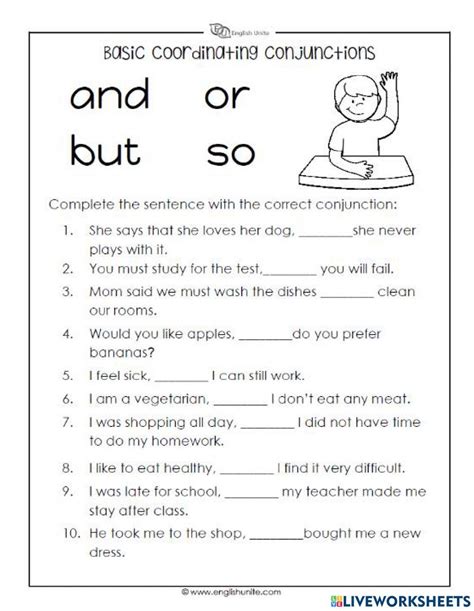 Conjunction Worksheets For Grade 2