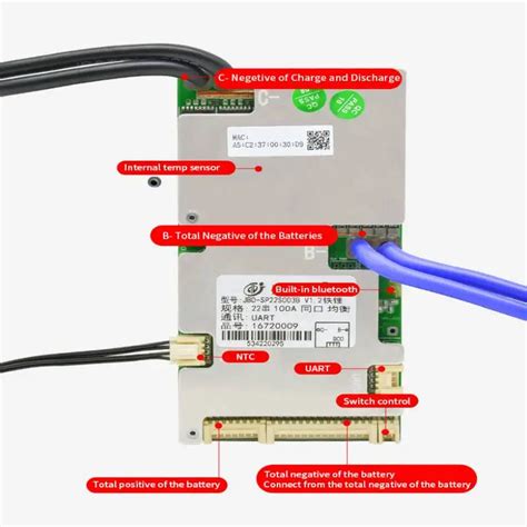 Литиевая батарея JBD Smart BMS 36 в 48 в 60 в Lifepo4 40A 50A 80A 100A