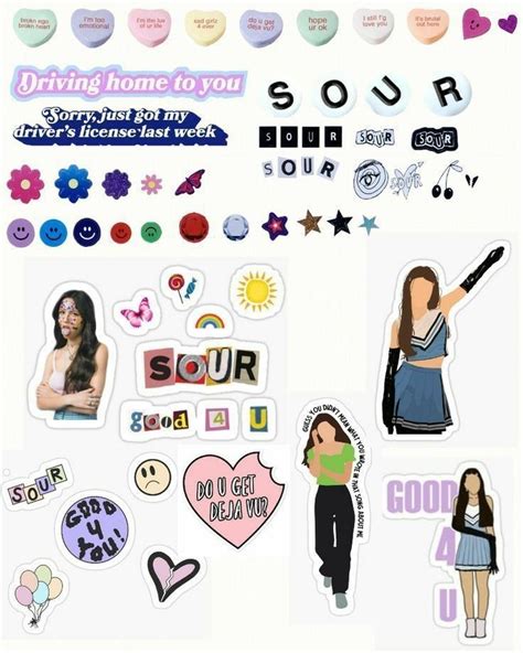 Stikers Aesthetic De Sour In 2024 Scrapbook Stickers Printable