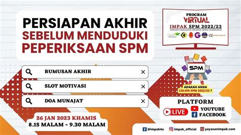 PERSIAPAN AKHIR SEBELUM MENDUDUKI PEPERIKSAAN SPM 2022 23 YouTube