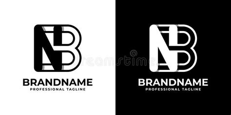 Letter NB Or BN Monogram Logo Suitable For Any Business With NB Or BN