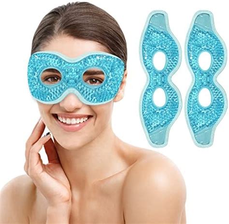 Amazon Ruzzut Cooling Gel Eye Mask With Eye Holes 2 PCS Gel Bead