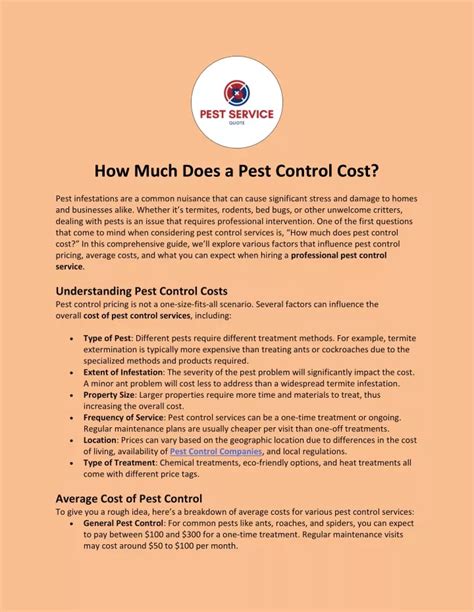 Ppt How Much Does A Pest Control Cost Powerpoint Presentation Free