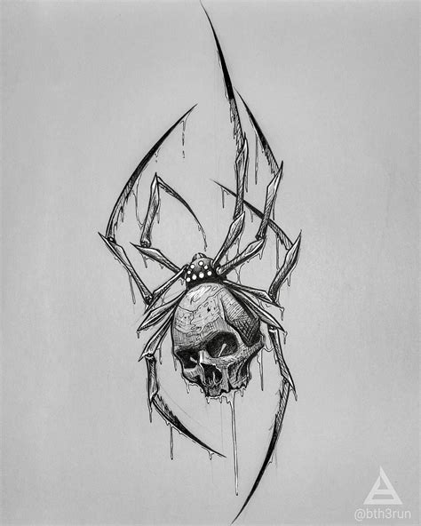 No photo description available. | Scary tattoos, Creepy tattoos, Spider ...