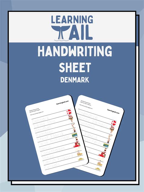 Learn About Countries: Denmark Handwriting Sheet for Kids! - Learning Tail