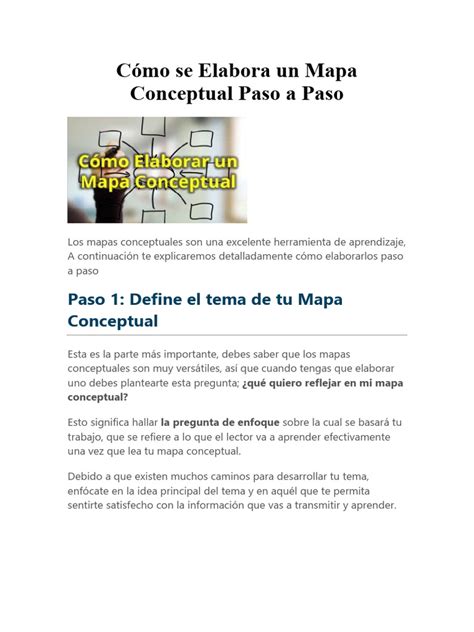 Cómo Se Elabora Un Mapa Conceptual Paso A Paso Pdf