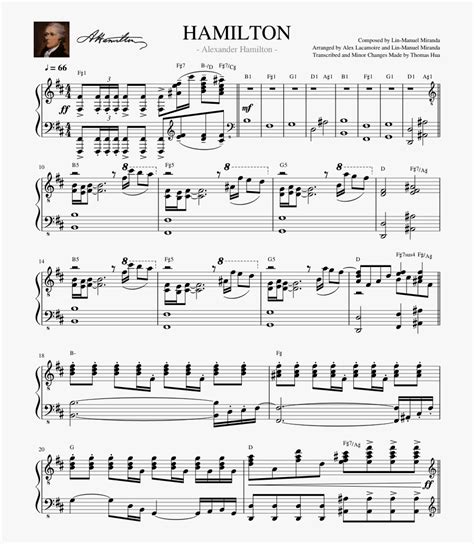 Alexander Hamilton Sheet Music Vector - Alexander Hamilton Piano Notes ...