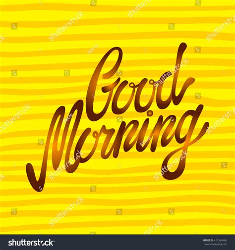 Good Morning Word Written Calligraphy Style Stock Illustration