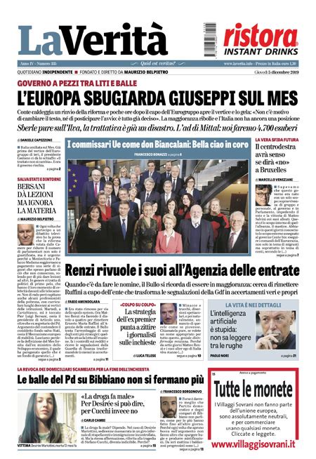 Le prime pagine di giovedì 5 dicembre 2019 Il Post