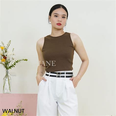 Jual Jane Collection Tank Top Polos Inner Blazer Wanita Bahu Lebar O