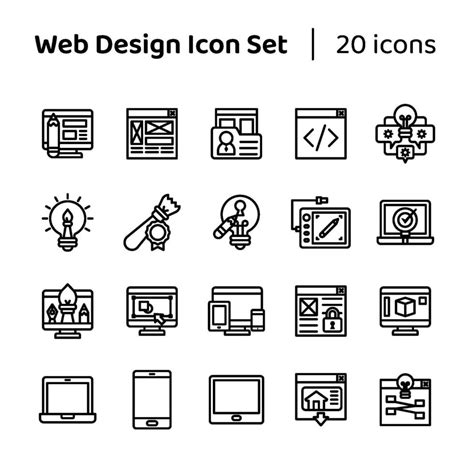 web design icon set  vector art  vecteezy