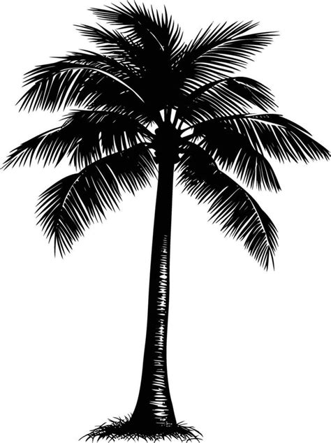 Ai Generated Silhouette Coconut Tree Black Color Only 36891531 Vector