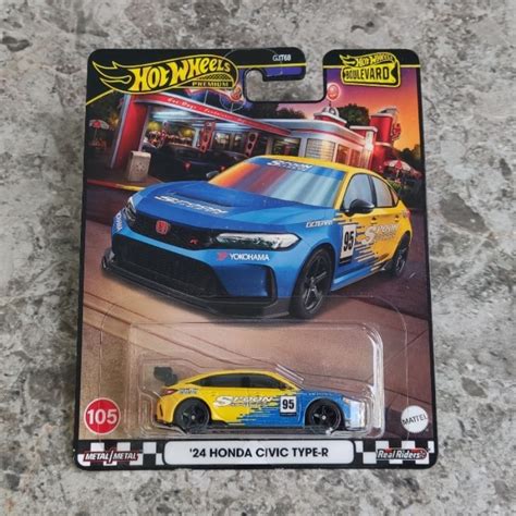 HONDA Hot Wheels PREMIUM Boulevard 系列 本田思域 Type R 勺子運動藍黃色 蝦皮購物