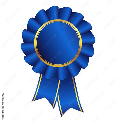 beautiful blue ribbon award with gold accents Stock Vector | Adobe Stock